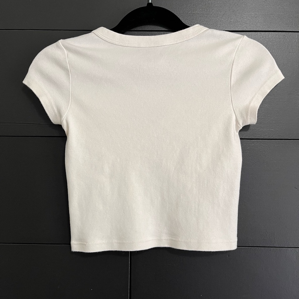 BRANDY MELVILLE John Galt Mushroom Baby Tee Women’s T-Shirt One Size EUC - Picture 3 of 5